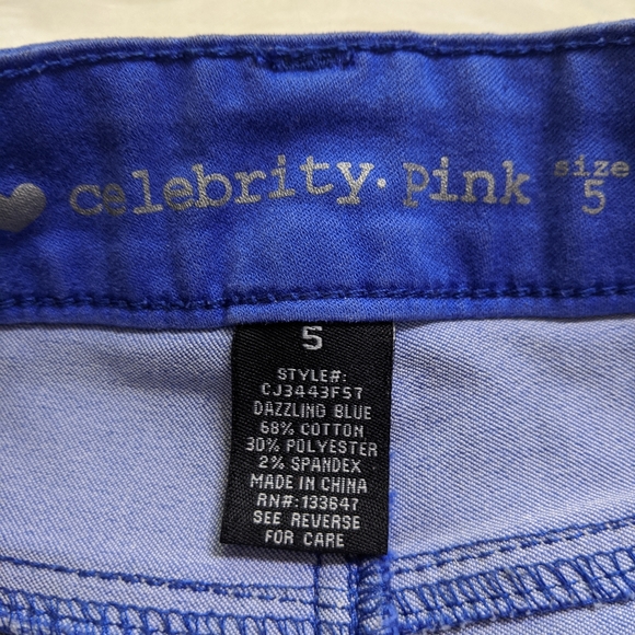 Celebrity Pink Blue Denim Shorts Rolled Cuff Short - Picture 4 of 6